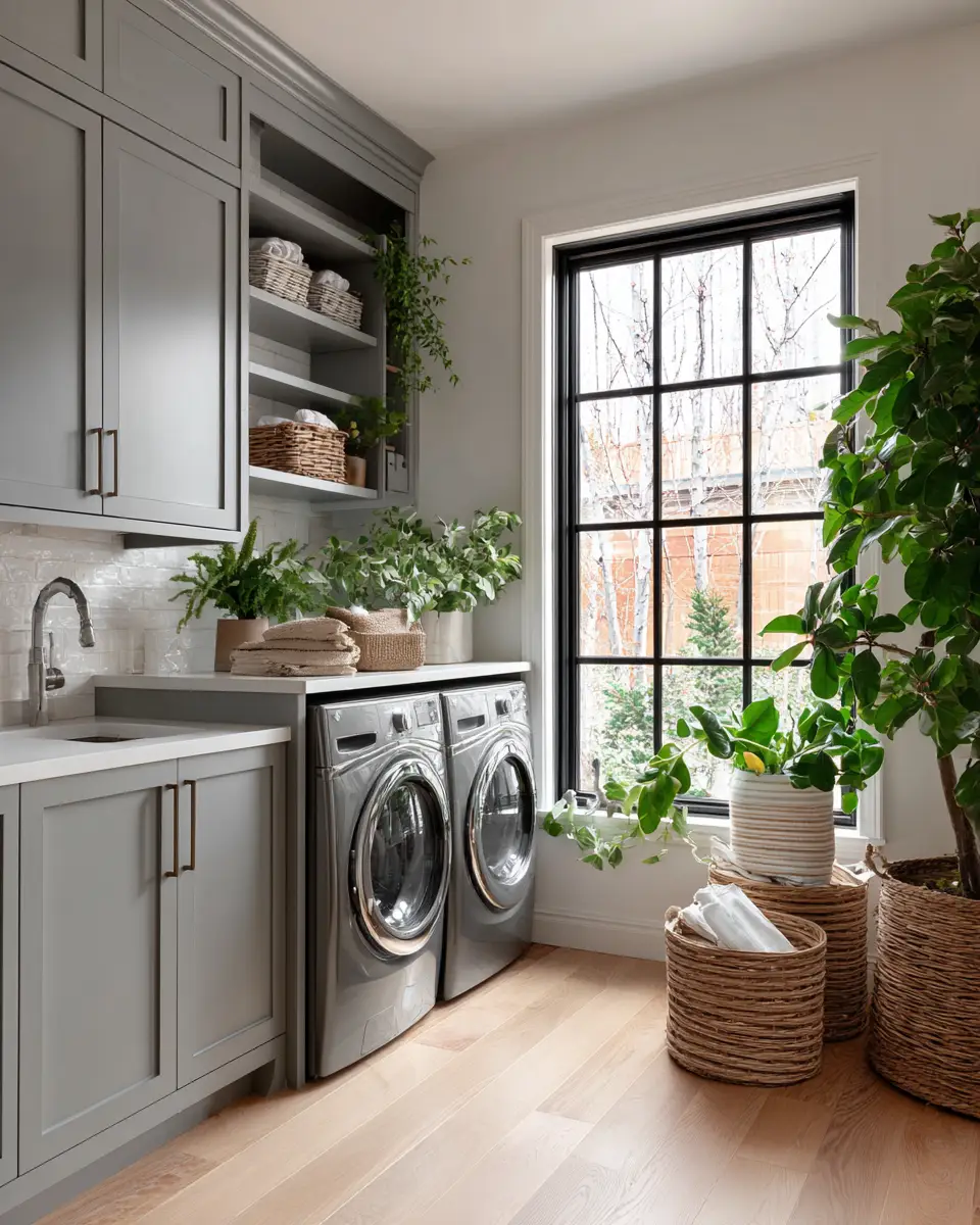 Gray Scandinavian Laundry Room Decor Ideas