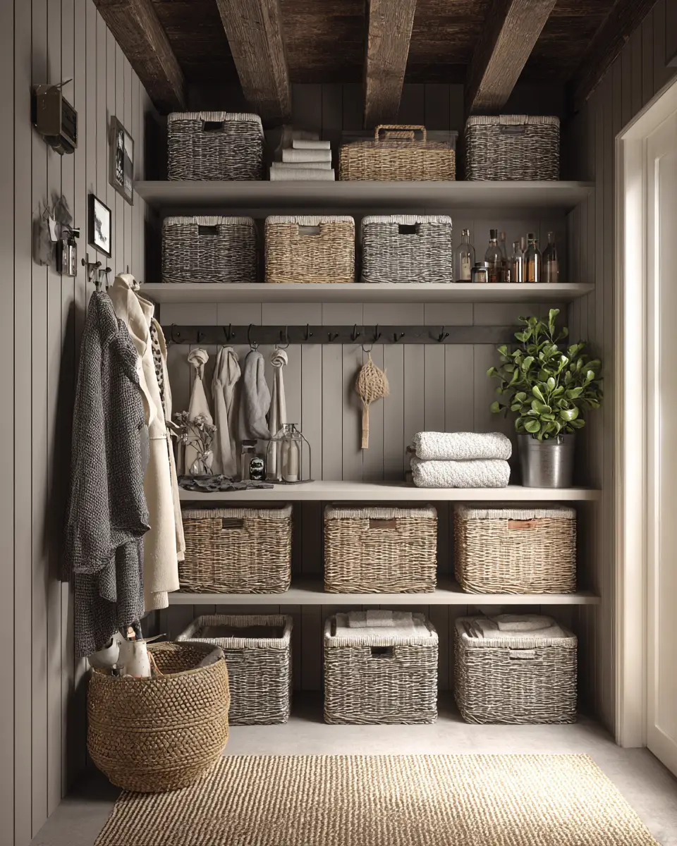 Gray Scandinavian Laundry Room Decor Ideas