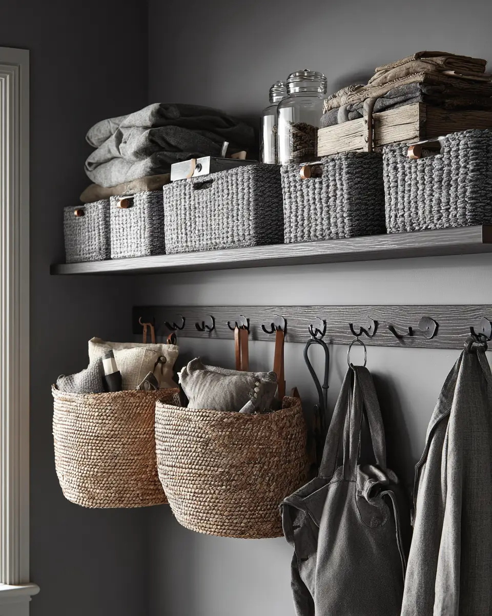 Gray Scandinavian Laundry Room Decor Ideas