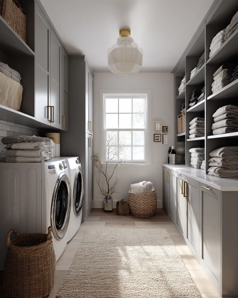 Gray Scandinavian Laundry Room Decor Ideas