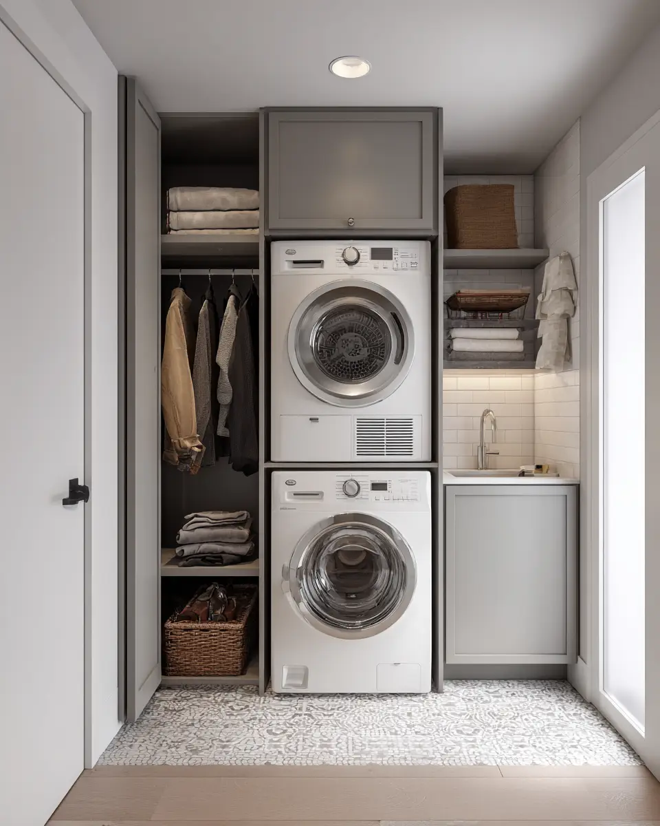 Gray Scandinavian Laundry Room Decor Ideas