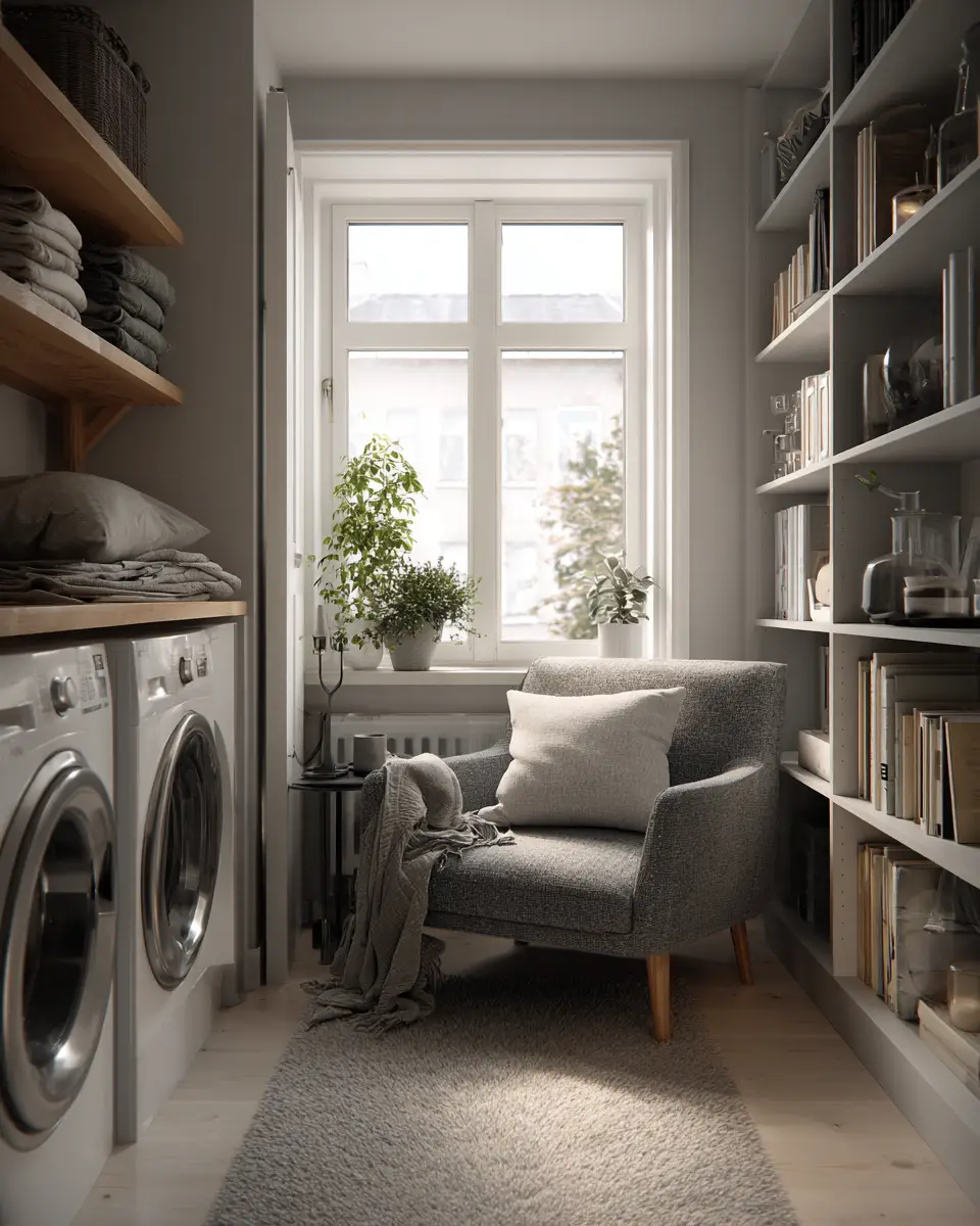 Gray Scandinavian Laundry Room Decor Ideas