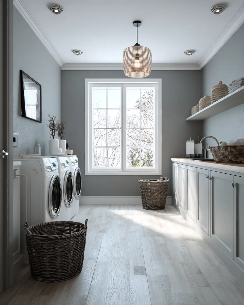 Gray Scandinavian Laundry Room Decor Ideas