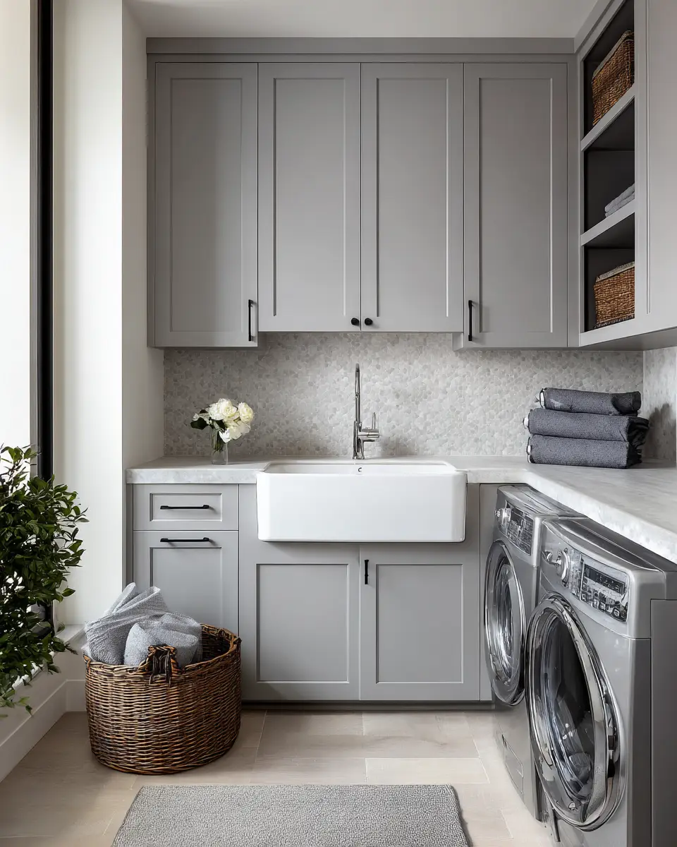 Gray Scandinavian Laundry Room Decor Ideas