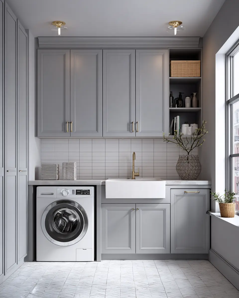 Gray Scandinavian Laundry Room Decor Ideas