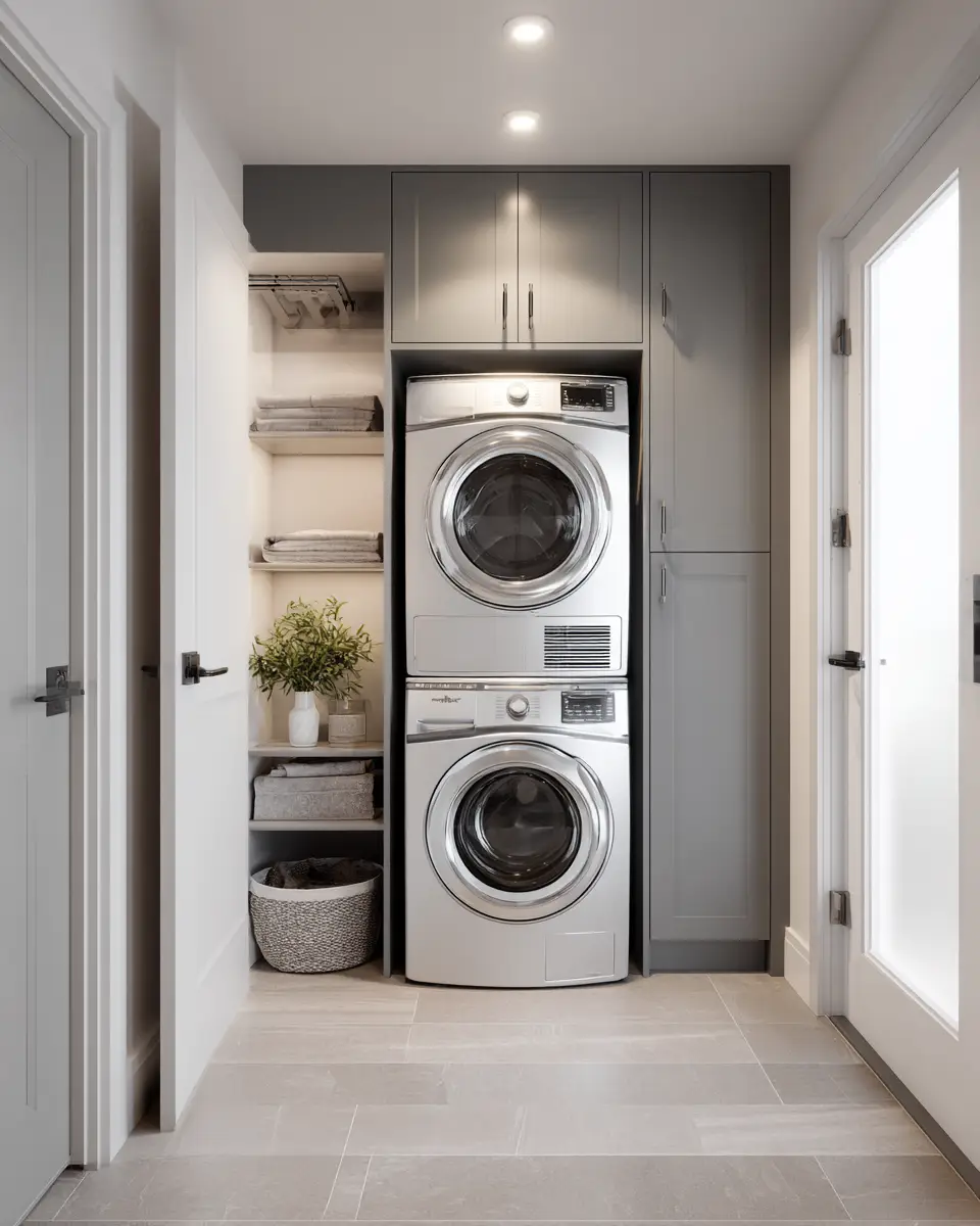 Gray Scandinavian Laundry Room Decor Ideas