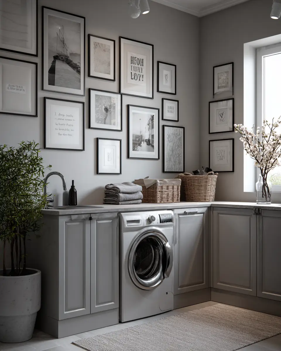 Gray Scandinavian Laundry Room Decor Ideas