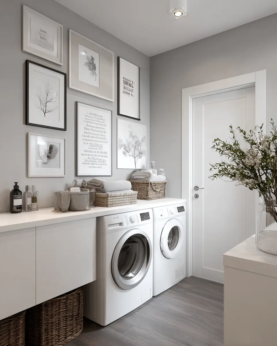 Gray Scandinavian Laundry Room Decor Ideas