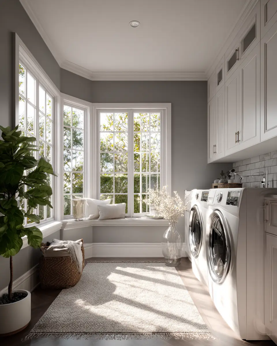Gray Scandinavian Laundry Room Decor Ideas
