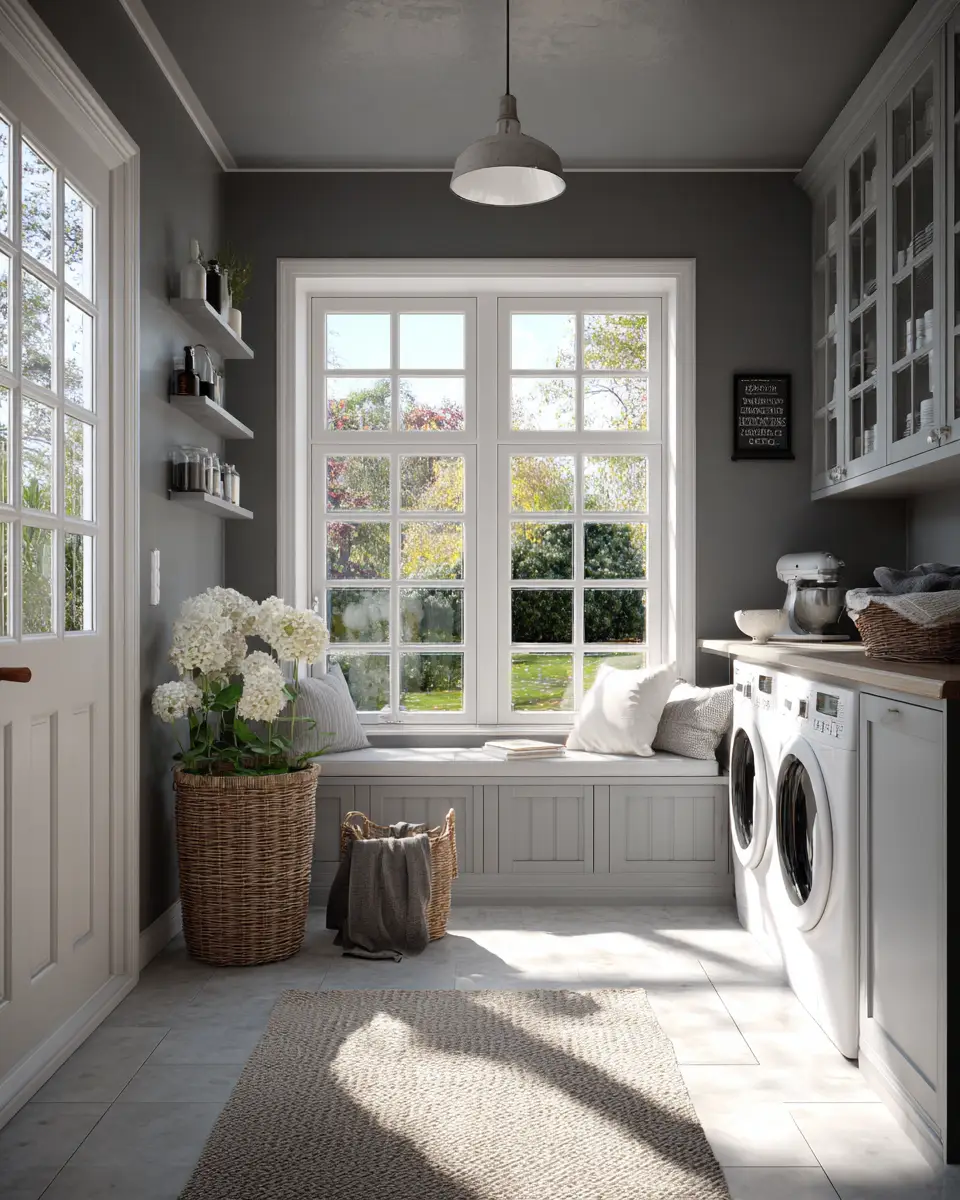 Gray Scandinavian Laundry Room Decor Ideas