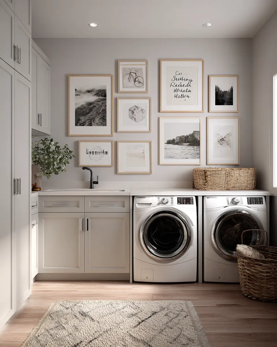 Gray Scandinavian Laundry Room Decor Ideas