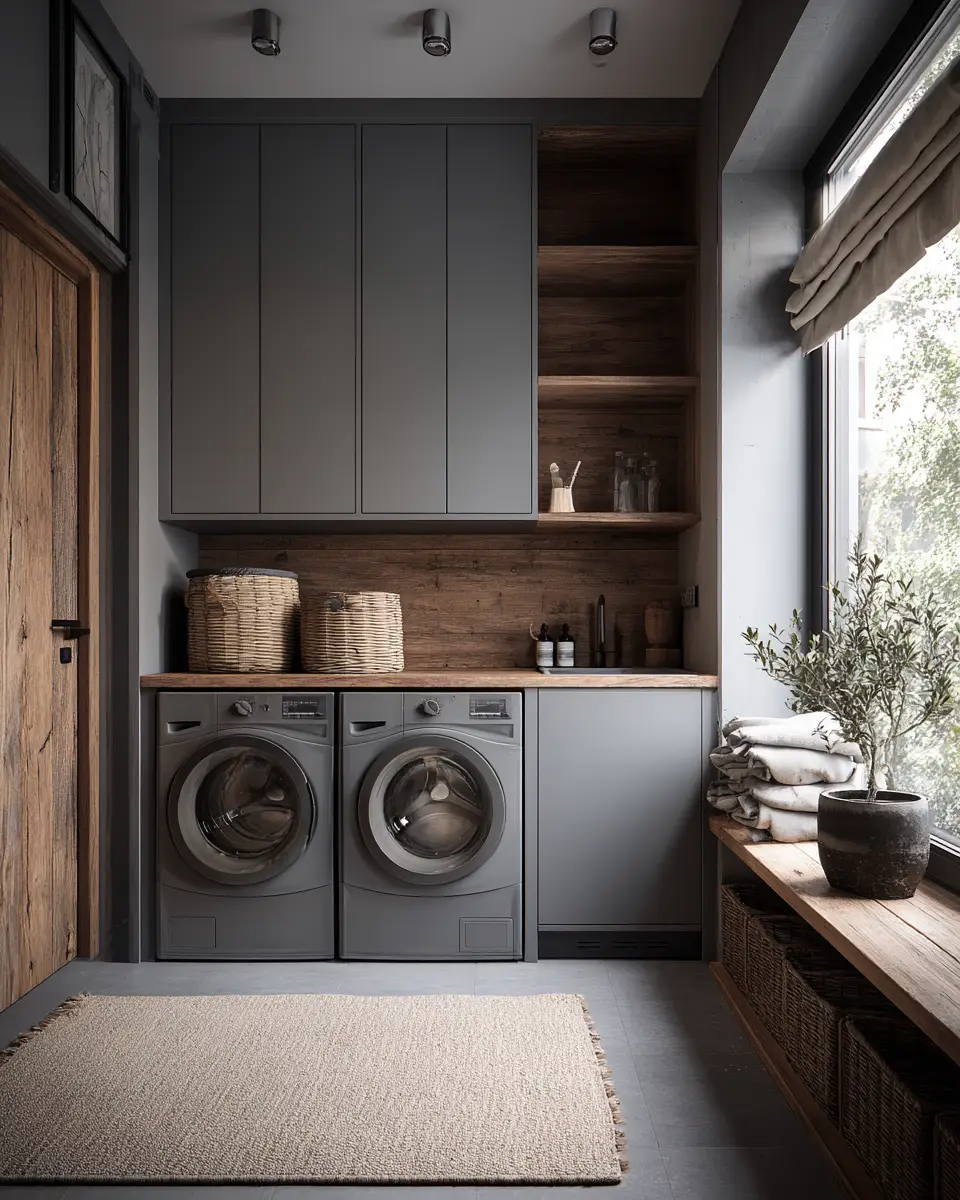 Gray Scandinavian Laundry Room Decor Ideas