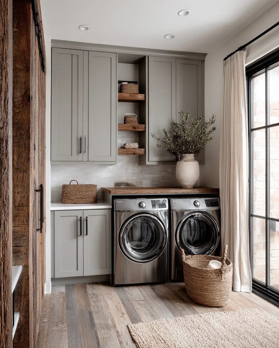 Gray Scandinavian Laundry Room Decor Ideas