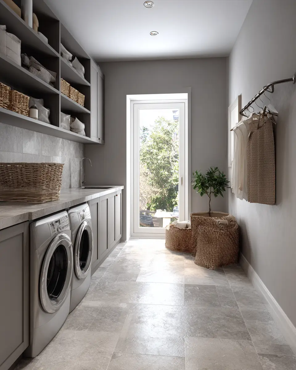 Gray Scandinavian Laundry Room Decor Ideas