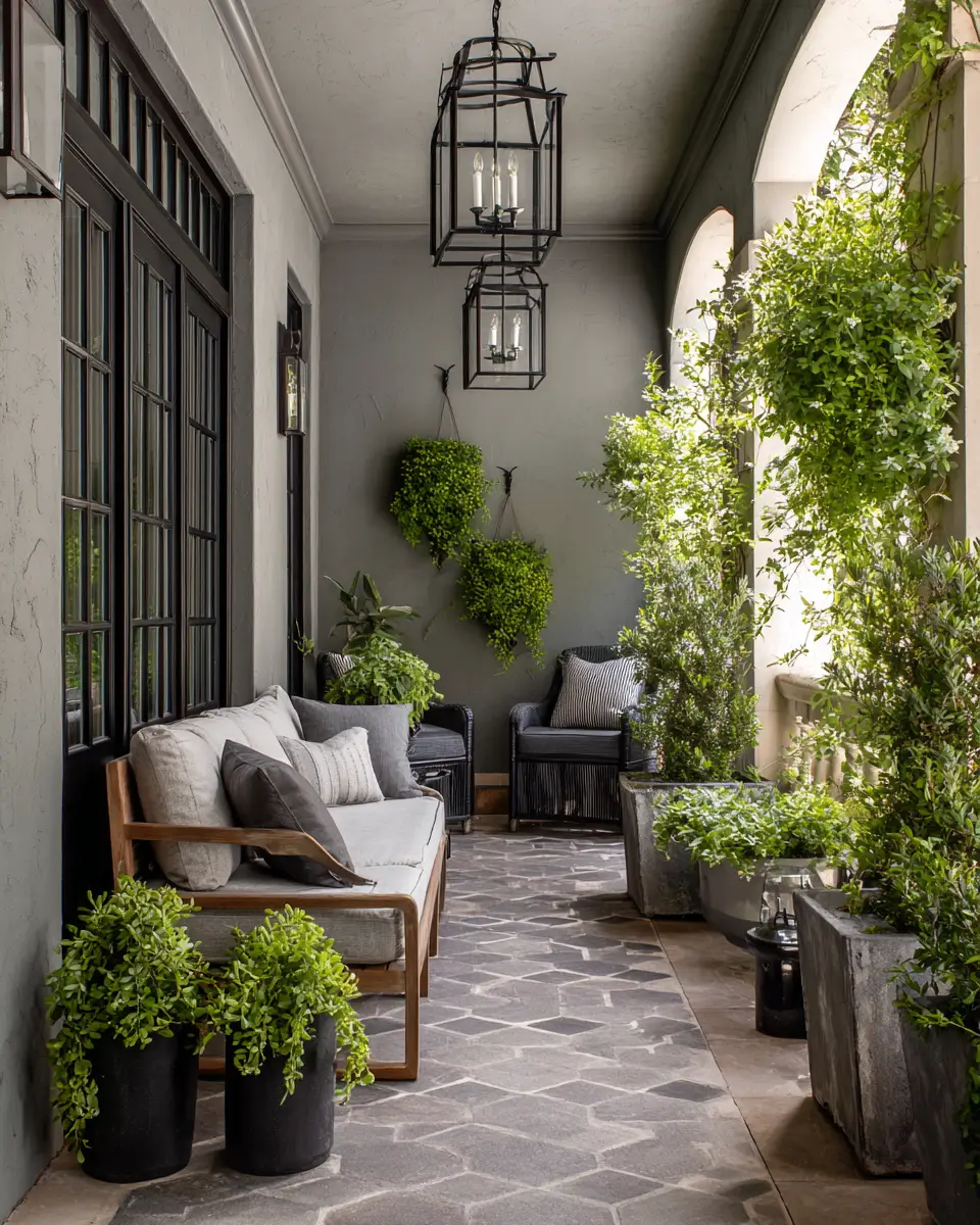 Gray Transitional Porch Decor Ideas