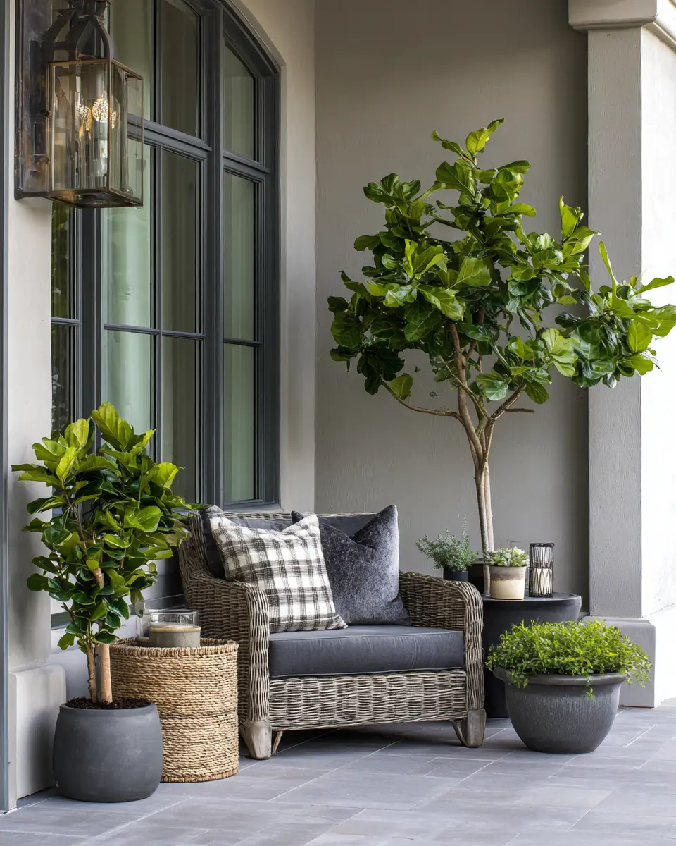 Gray Transitional Porch Decor Ideas