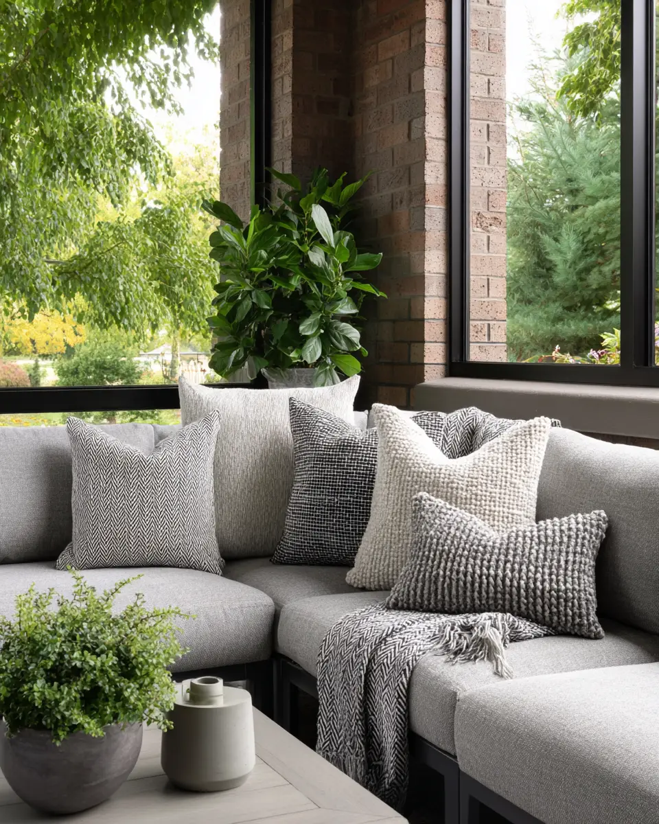 Gray Transitional Porch Decor Ideas