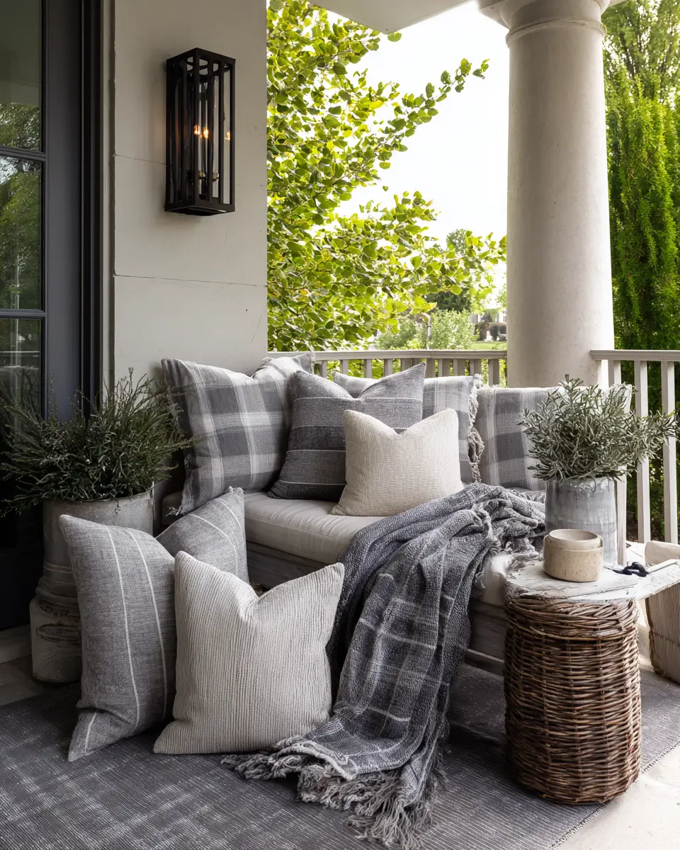 Gray Transitional Porch Decor Ideas