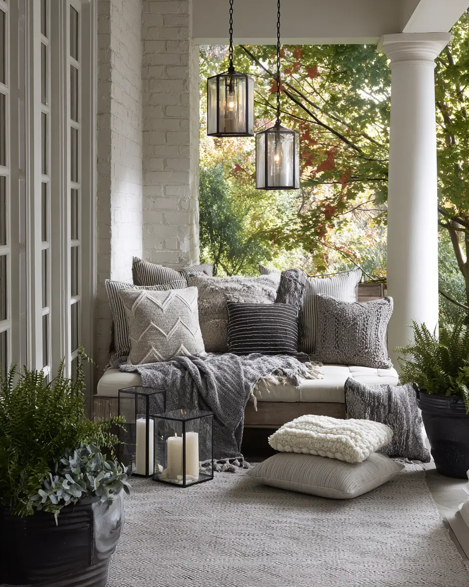 Gray Transitional Porch Decor Ideas