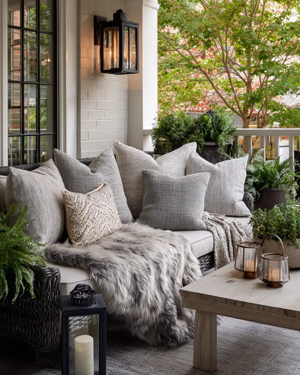 Gray Transitional Porch Decor Ideas