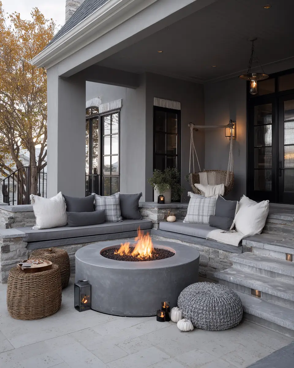 Gray Transitional Porch Decor Ideas