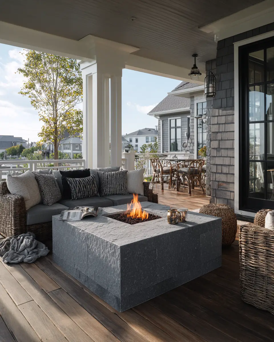 Gray Transitional Porch Decor Ideas