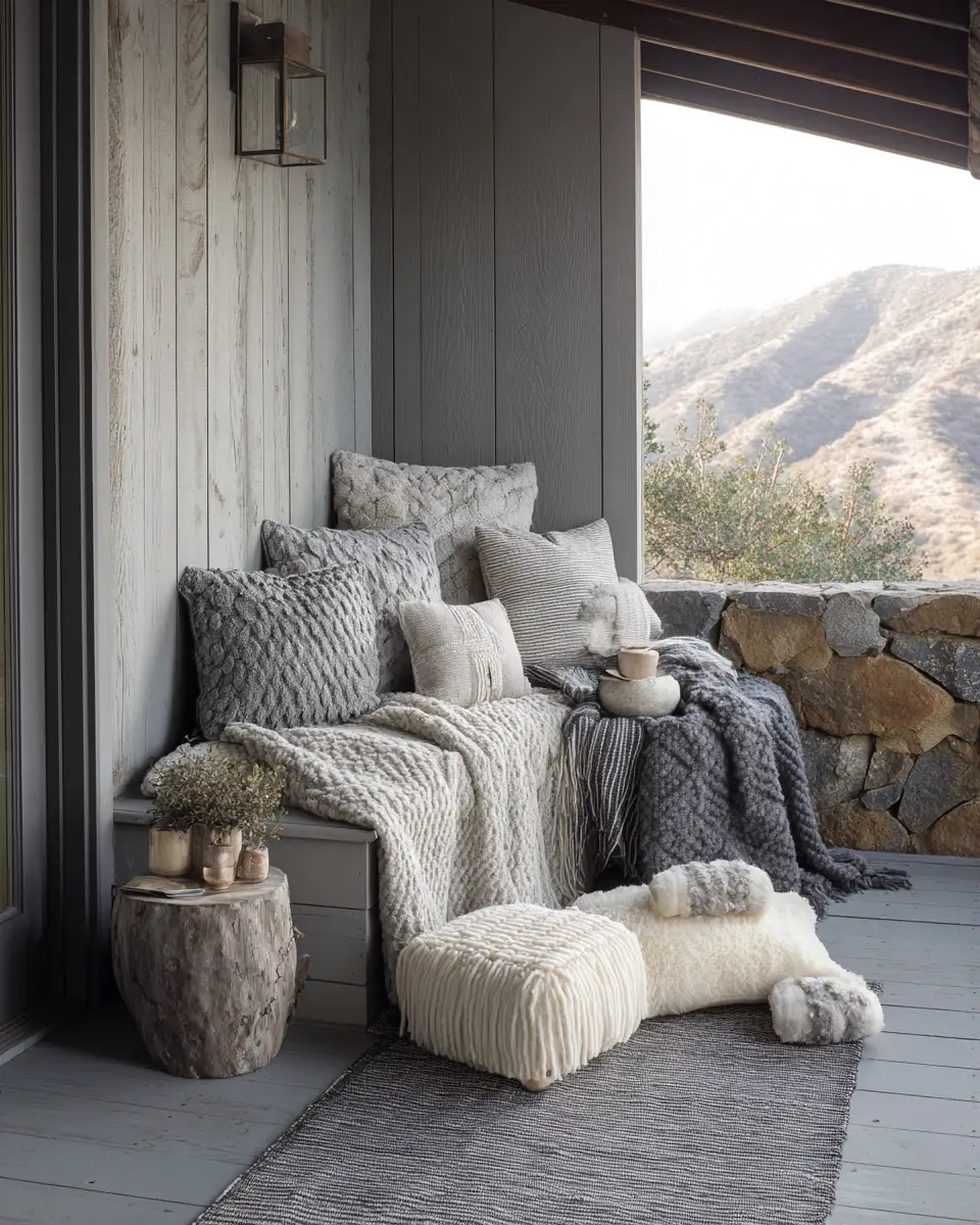 Gray Transitional Porch Decor Ideas