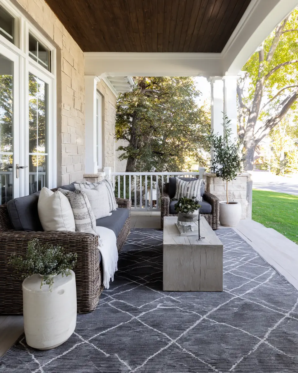 Gray Transitional Porch Decor Ideas