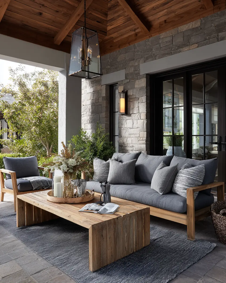 Gray Transitional Porch Decor Ideas