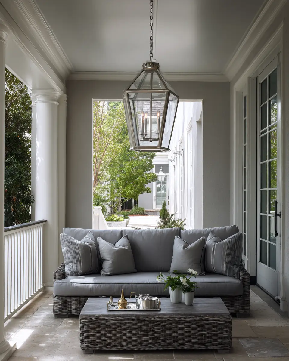 Gray Transitional Porch Decor Ideas