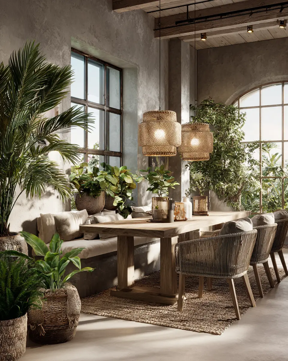 Greige Boho Dining Room Decor Ideas