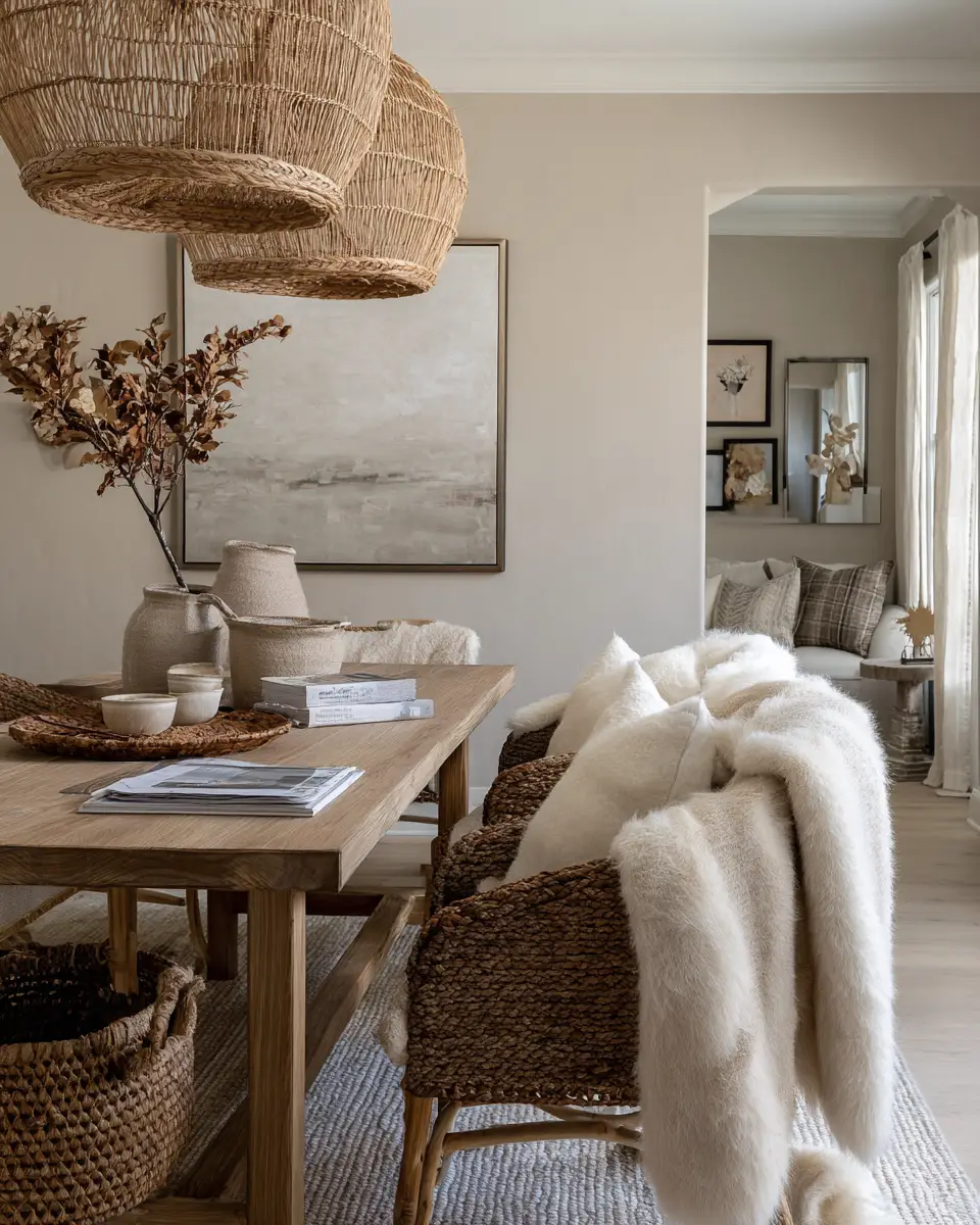 Greige Boho Dining Room Decor Ideas