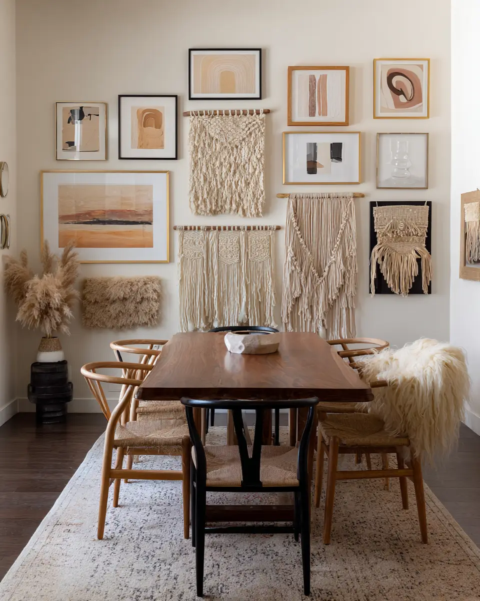 Greige Boho Dining Room Decor Ideas