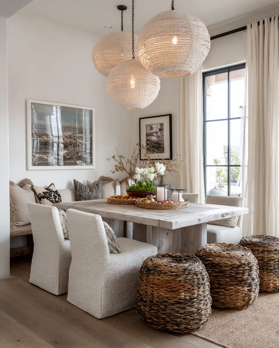 Greige Boho Dining Room Decor Ideas