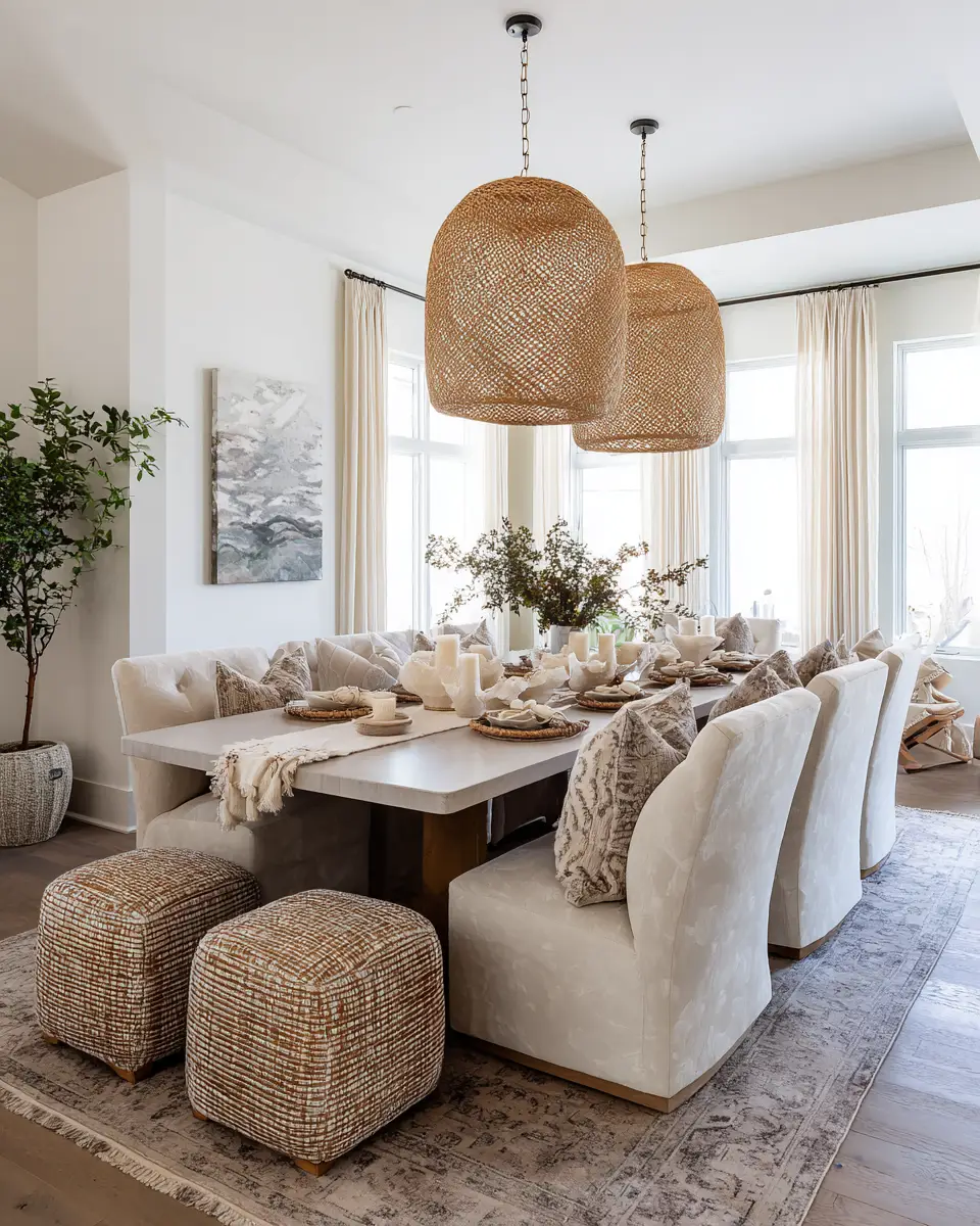 Greige Boho Dining Room Decor Ideas