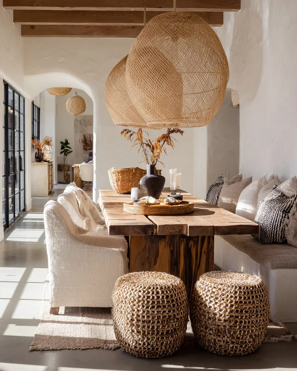 Greige Boho Dining Room Decor Ideas