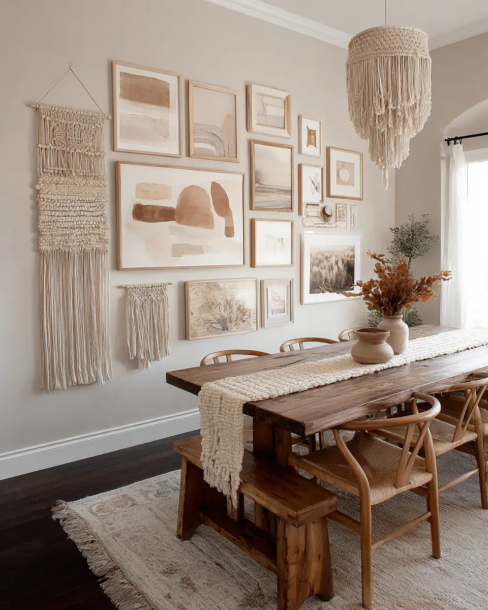 Greige Boho Dining Room Decor Ideas
