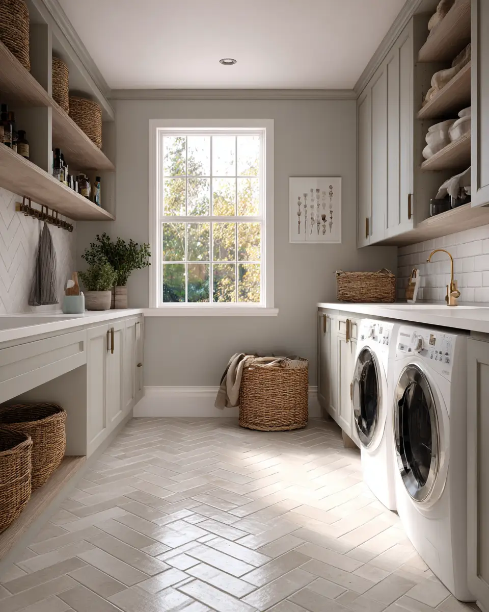 Greige Classic Laundry Room Decor Ideas