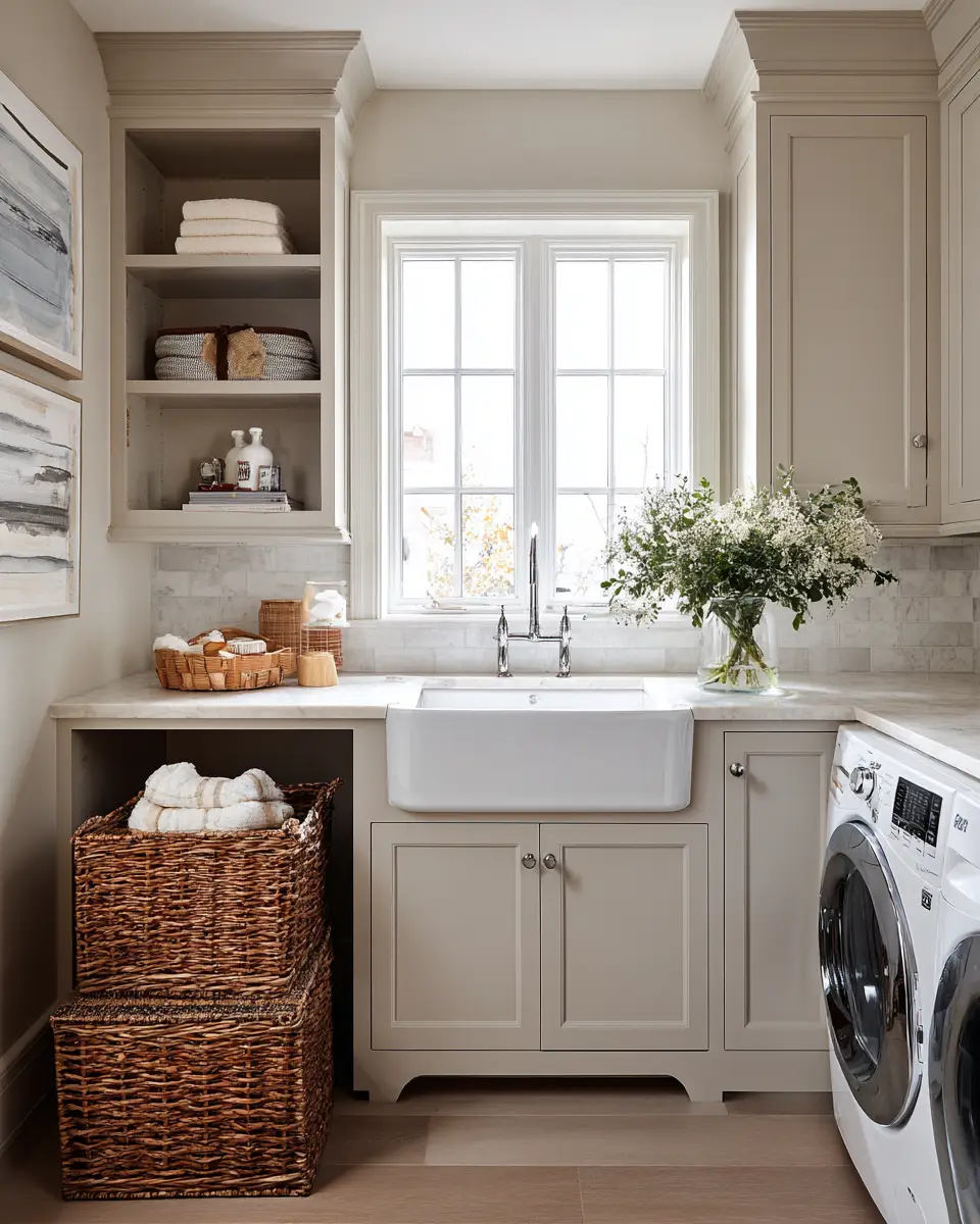 Greige Classic Laundry Room Decor Ideas