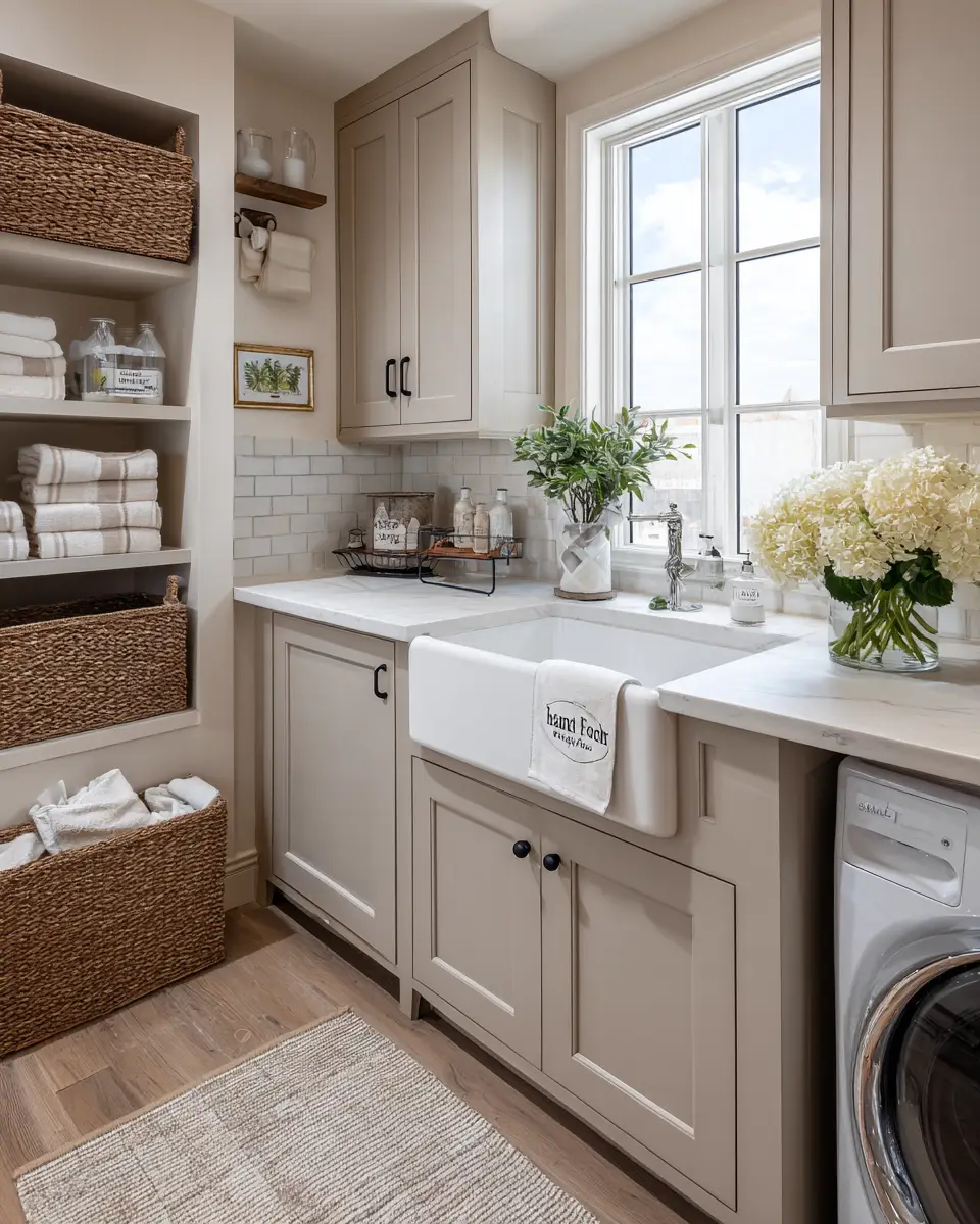 Greige Classic Laundry Room Decor Ideas