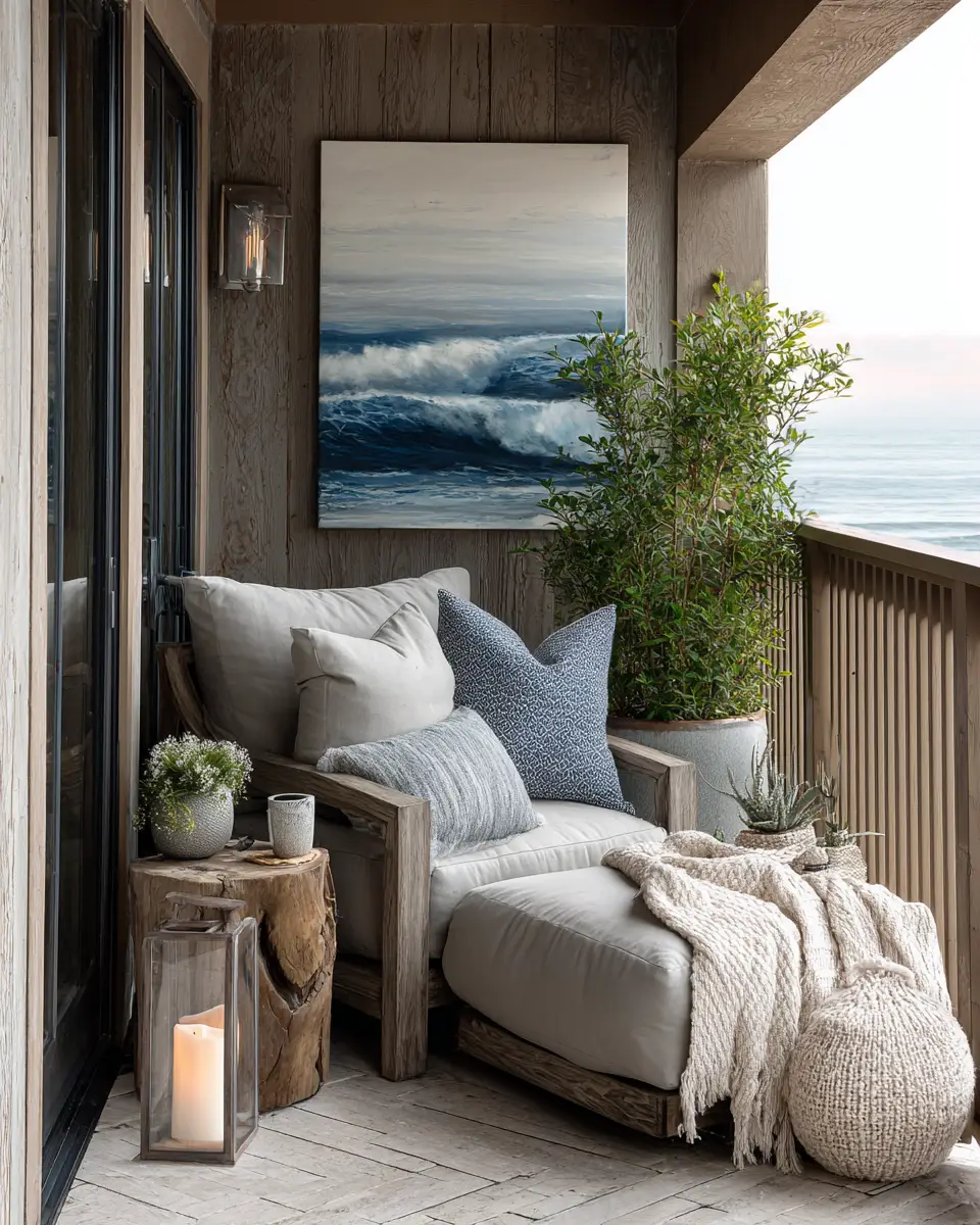 Greige Coastal Balcony Decor Ideas