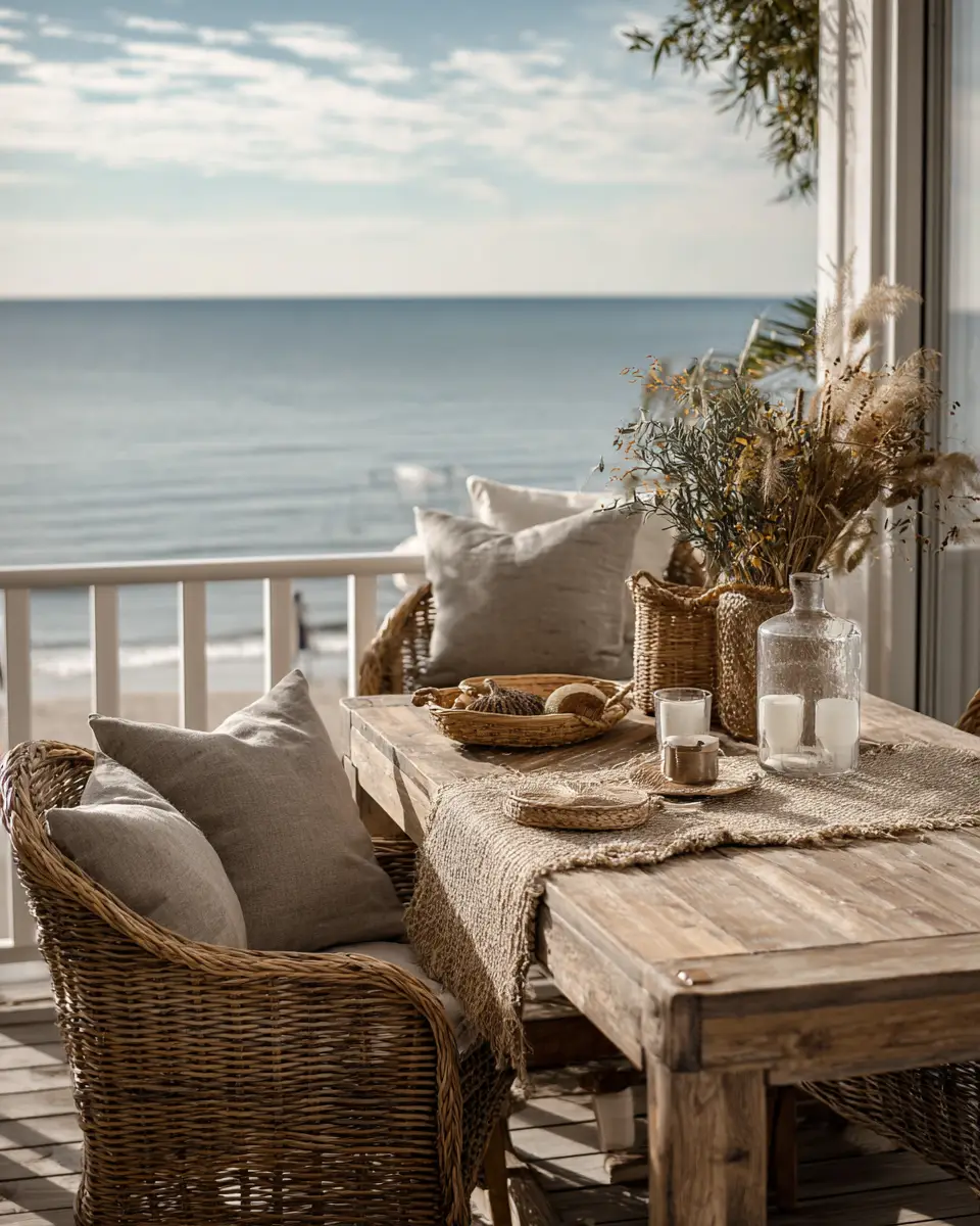 Greige Coastal Balcony Decor Ideas