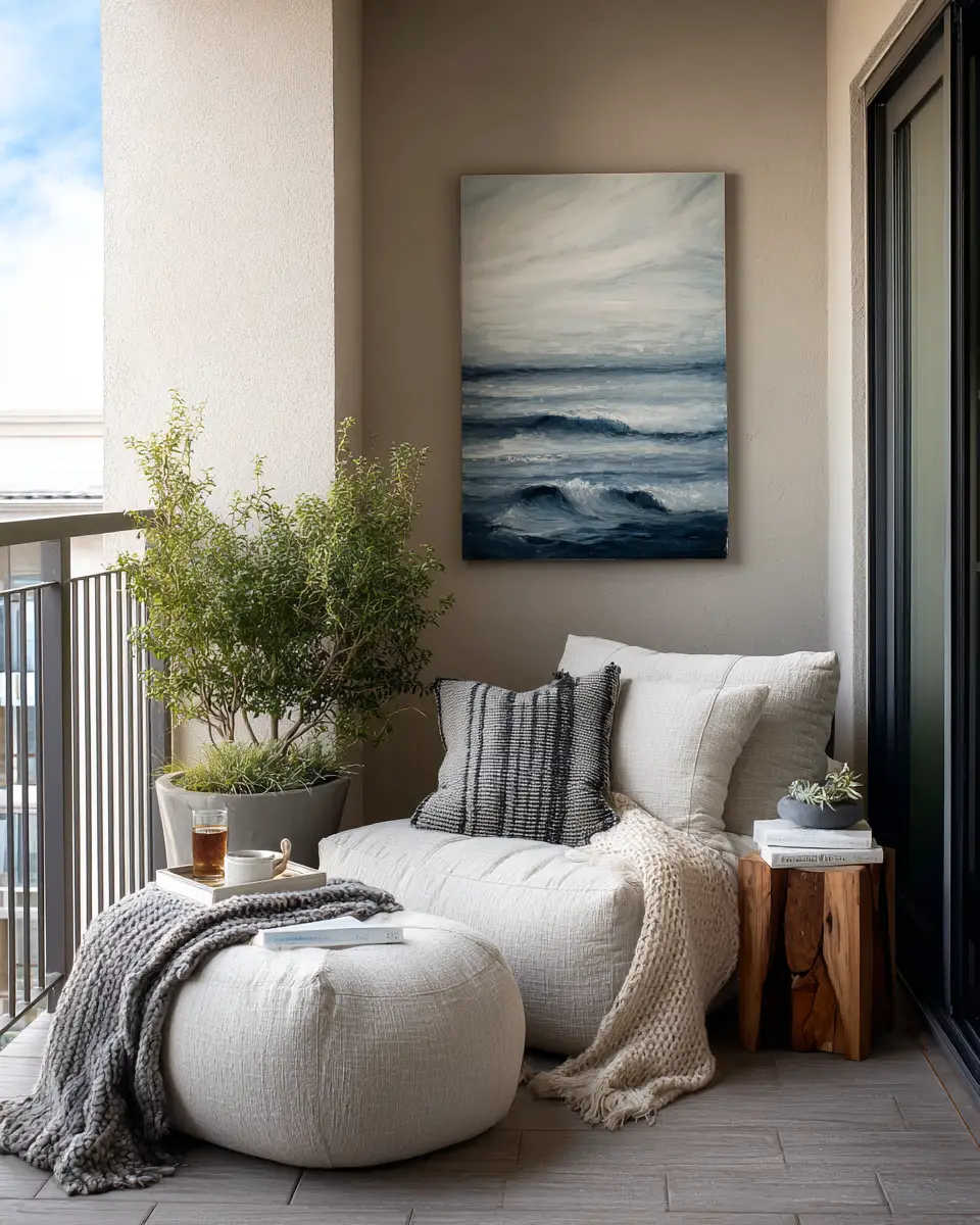 Greige Coastal Balcony Decor Ideas