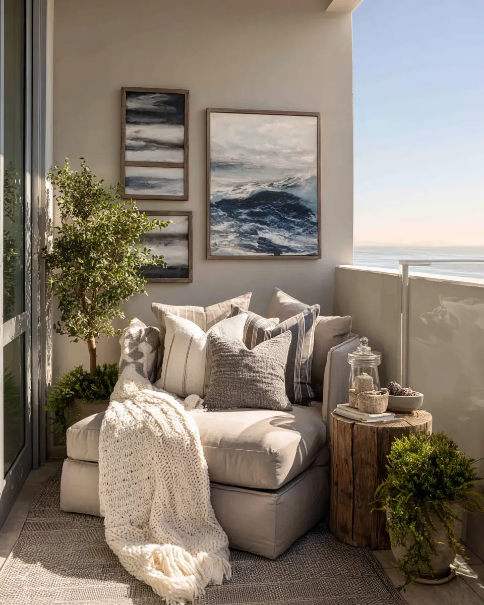 Greige Coastal Balcony Decor Ideas