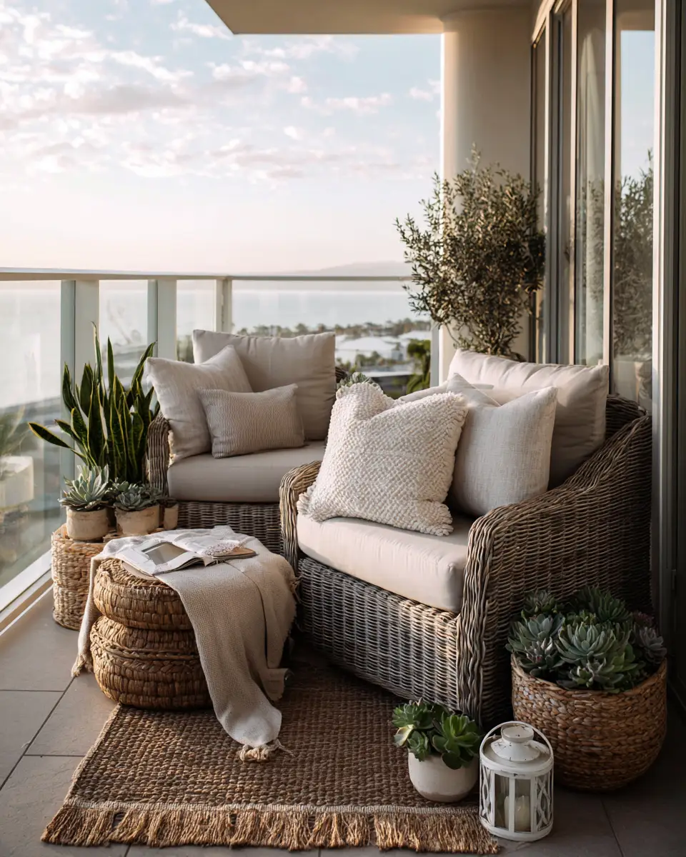 Greige Coastal Balcony Decor Ideas