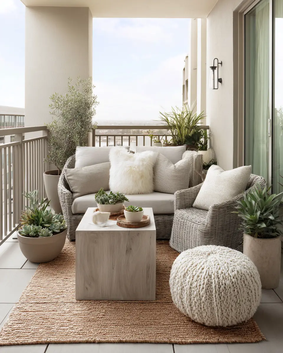 Greige Coastal Balcony Decor Ideas