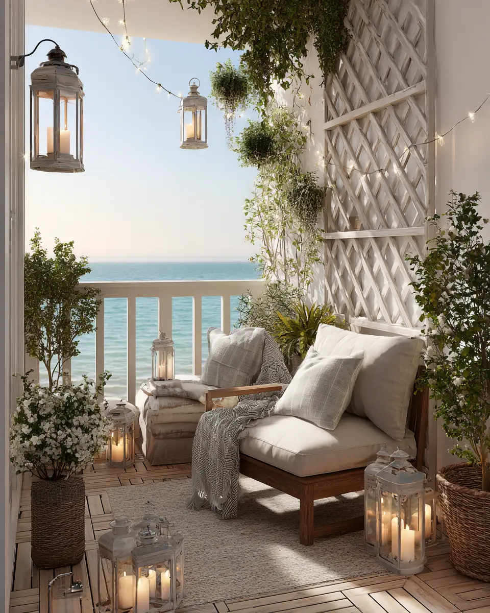 Greige Coastal Balcony Decor Ideas