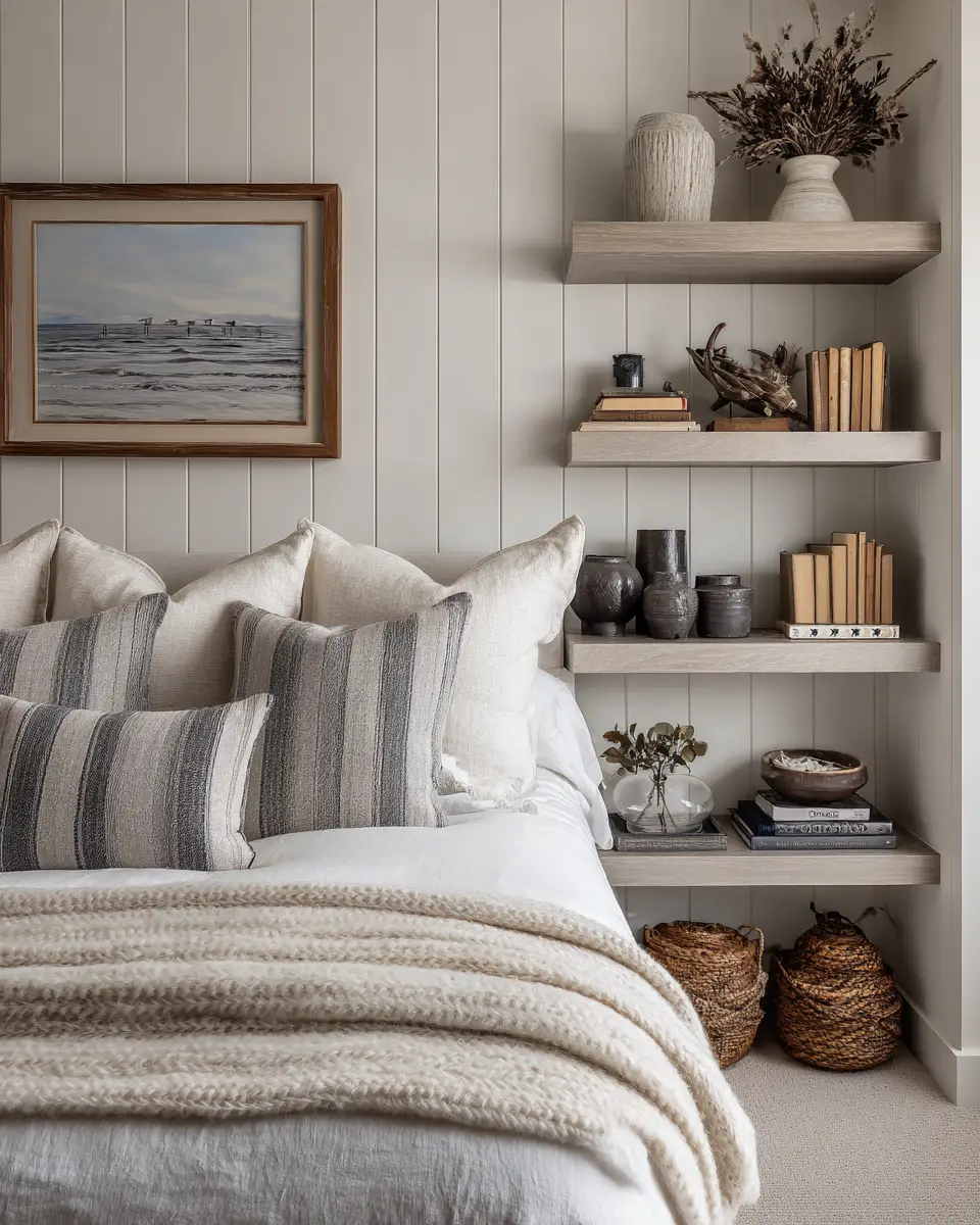 Greige Coastal Bedroom Decor Ideas