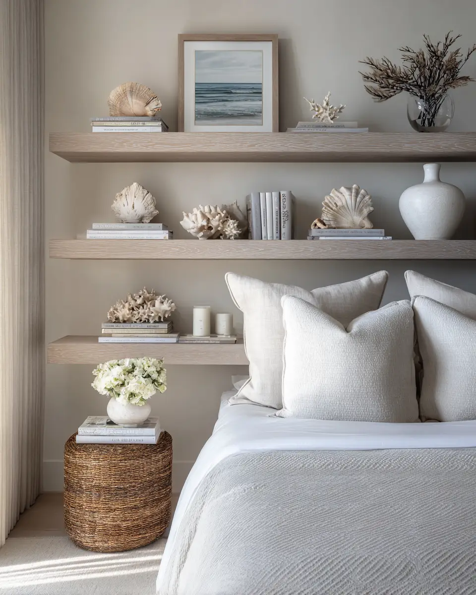 Greige Coastal Bedroom Decor Ideas