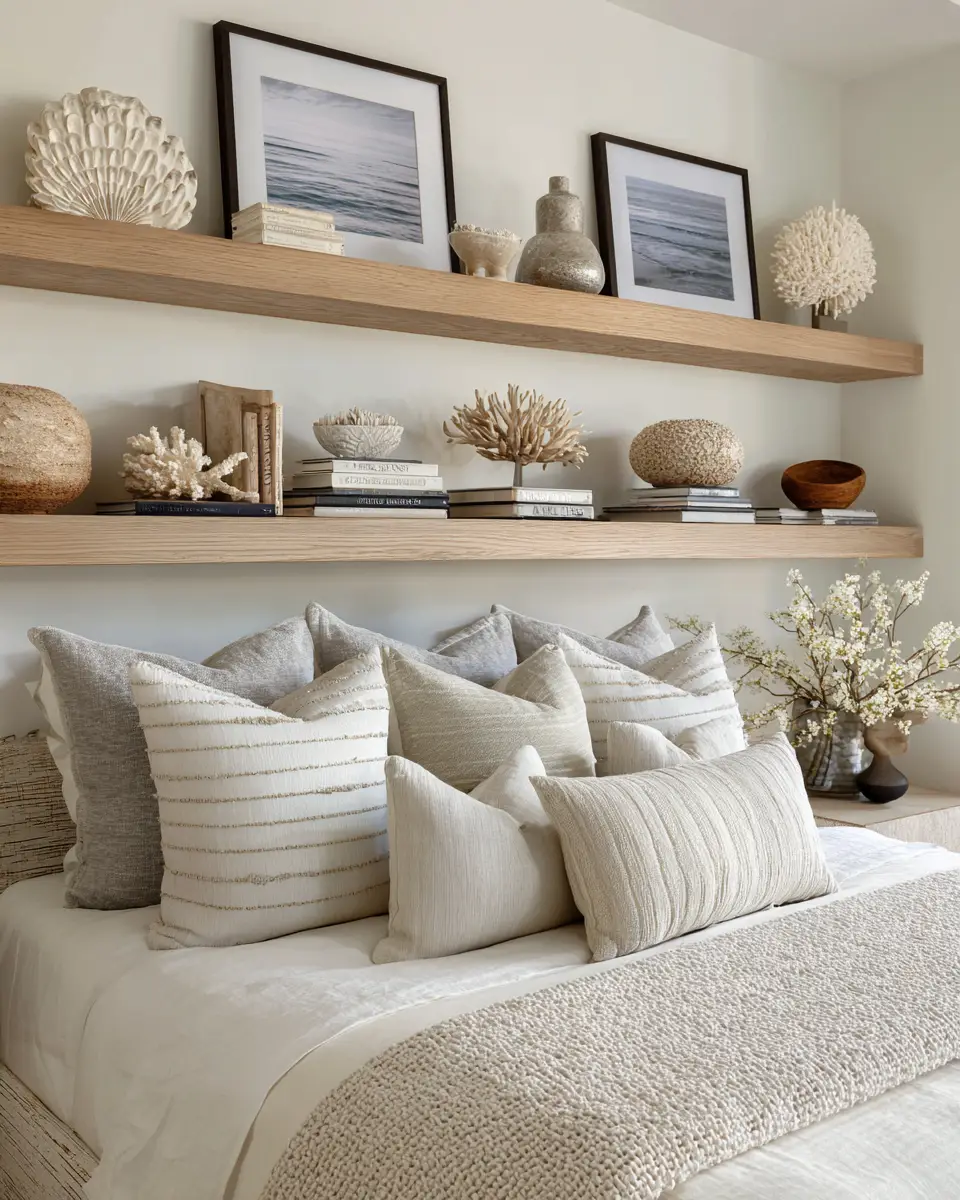 Greige Coastal Bedroom Decor Ideas